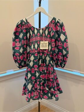 SZ Blockprints Violette Dress - Button Print